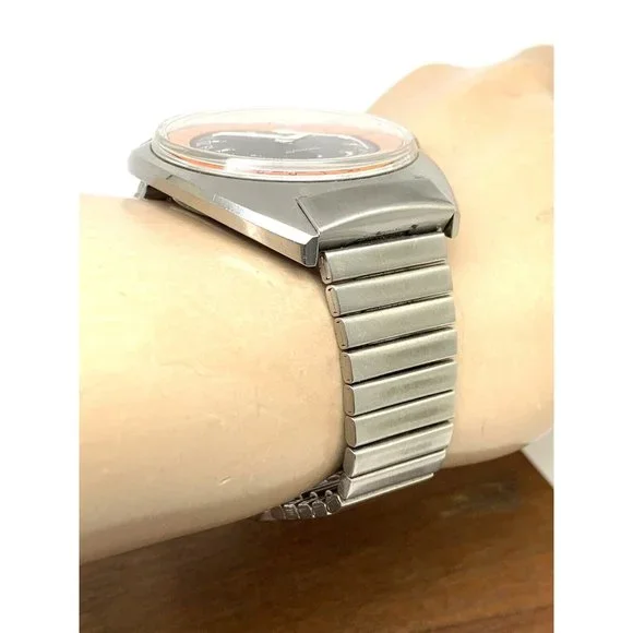 Glycine Airman SST Men's Watch Vintage Swiss Automatic Black Orange Dial - Picture 11 of 13